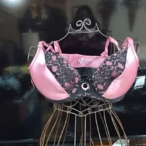 Rampage Pink and Black Lace Bra